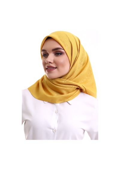 Kofra Desenli Baş Örtü - Sarı