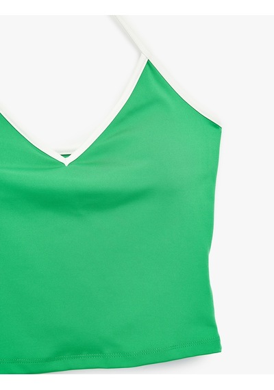 Koton İnce Askılı Biyeli Slim Fit Atlet Yeşil 6sak30173nk