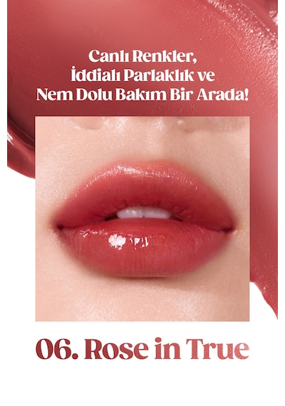 Yoğun Nemlendirme Sunan Vegan Dudak Balmı Peripera Ink Mood Glowy Balm 6 Rose İn True Hip Gray