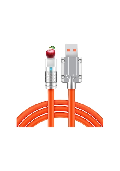 Tombul Şarj Kablosu, Usb Kablosu, Yıldırım Konnektörlü Hızlı Şarj Kablosu, Dolaşmaz, Turuncu, İ-phone 14 13 12 11 Pro Ve Daha Fazlası 3,3 Ft İle Uyumlu