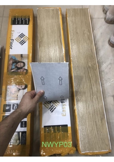 Nwyp03 Naturel Bej Yapışkanlı Ahşap Pvc Yer Döşeme Parkesi