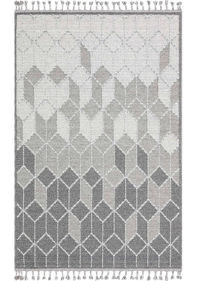 Soho Sh 03 Grey Hav Vermeyen Özel Ipler Ile Üretilen Etnik Örgü Desenlere Sahip Makine Halısı