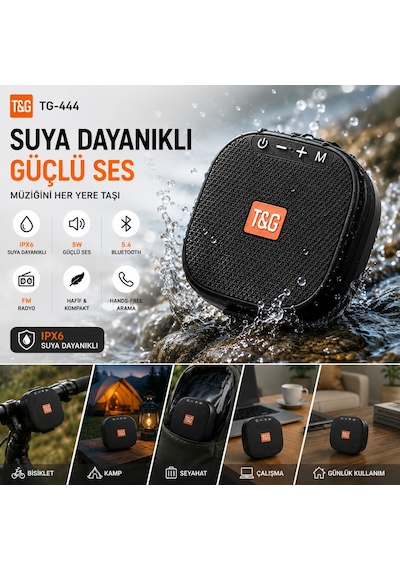 Triline Tg-444 Kablosuz Bluetooth Hoparlör Bisiklet Uyumlu Taşınabilir Outdoor Speaker Fm Radyo Usb/tf Kart Destekli