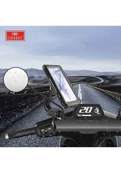 Eh-139 Motosiklet Telefon Tutucu Ayna Tipi Su Geçirmez Dokunmatik Dikiz Aynası 4,7-7 İnç Bisiklet Motor