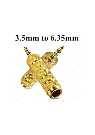 Gold Plated 3.5 Mm Erkek - 6.35 Mm Dişi Dönüştürücü Jack Adaptör