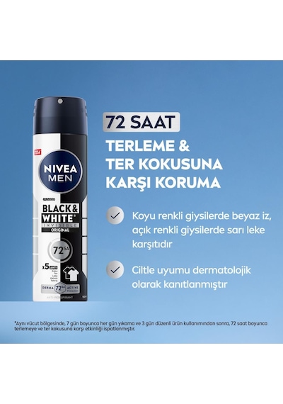 Nivea Invisible Black&Whıte Power Erkek Sprey Deodorant 2 x 150 ML
