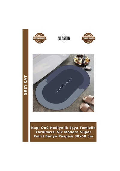 Kapı Önü Hediyelik Eşya Temizlik Yardımcısı Şık Modern Süper Emici Banyo Paspası 38x58 Cm Diğer
