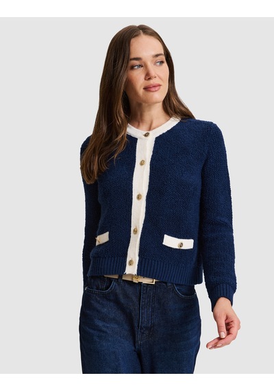 Pierre Cardin Lacivert Crop Top Triko Hırka 50331278 Vr033