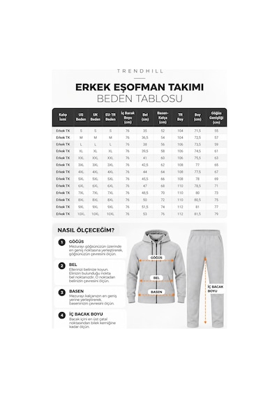 Trendhill Erkek Pamuklu Eşofman Takımı Kiremit- 201550
