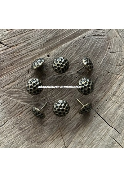 Dmr Kabara Raptiye Kapı Koltuk Çivisi Antik Sarı Petek Çapı 18mm 100adet