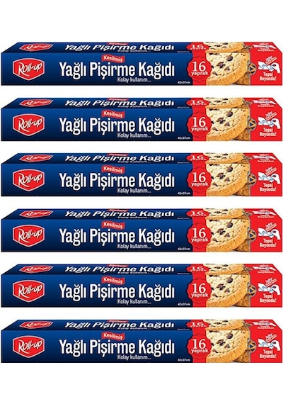 Roll-Up Yağlı Pişirme Kağıdı 6 Paket 16 Yaprak