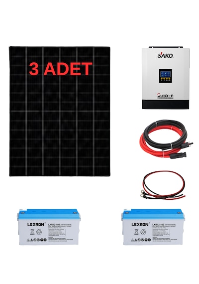 Bağ Bahçe Karavan İçin Jel Akülü Hazır Paket Solar Güneş Enerji Sistemi Paket 2