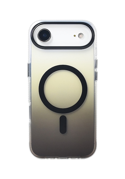 Apple Uyumlu iPhone 17 Air Kılıf Transparan Renk Geçişli M-safe Şarj Özellikli Toros Kapak Siyah