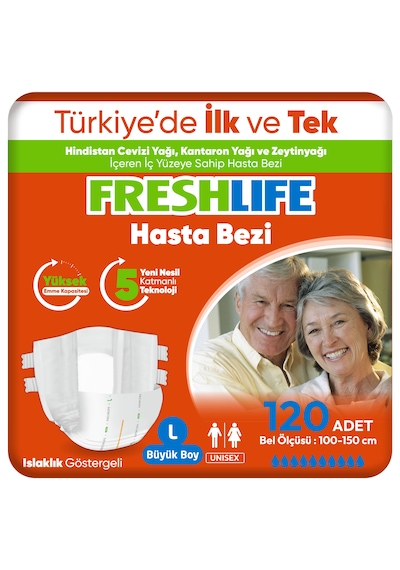 Freshlife Belbantlı Büyük Boy L 30'lu 4 Adet Hasta Bezi