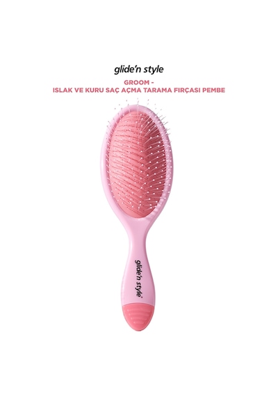 Glide'n Style Groom Islak ve Kuru Saç Açma Tarama Fırçası Pembe