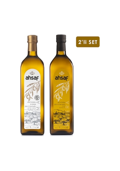 Soğuk Sıkım Zeytinyağı 1l Cam + Riviera Zeytinyağı 1l -cam 2'li Ekonomik Paket