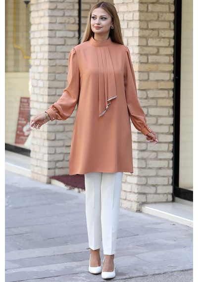 Esilanur Işıl Tesettür Tunik Camel Camel