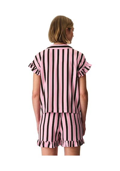 Penti Kahverengi Lily Çizgili Gömlek Şortlu Pijama Takımı