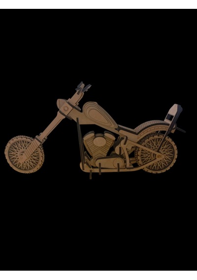 Ahşap Motosiklet Maketi Dekoratif El Yapımı 40 20 Cm
