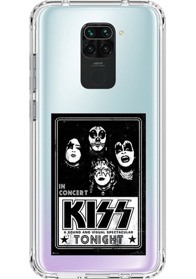 Xiaomi Redmi Note 9 Uyumlu Şeffaf Kılıf Kiss Tasarımlı