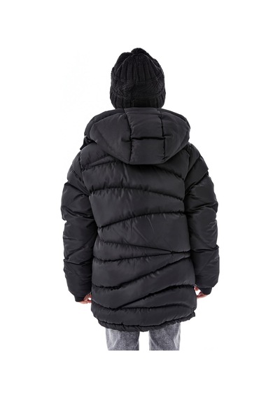 Erkek Çocuk Kapüşonlu Kalın Kışlık Mont 51335 Siyah