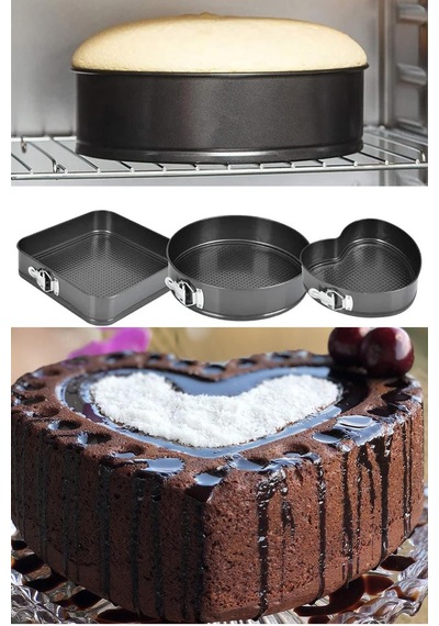 3 Parça Kelepçeli Metal Kek Kalıbı Gri Gri