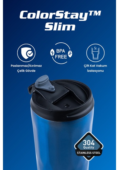 Cooker Colorstay Slim 500 Ml Paslanmaz Çelik Bardak Termos Ckr2100 Lacivert