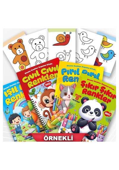Ema Efsane Renkler Örnekli Boyama Kitabı 4 Kitap Set
