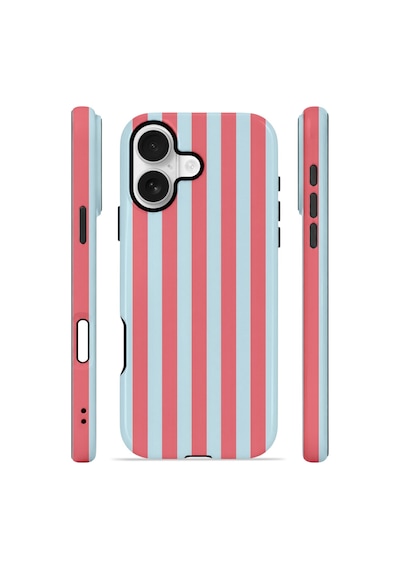 Apple iPhone Uyumlu 17 Vorian Çift Katmanlı Kılıf Poolside Candy Stripe