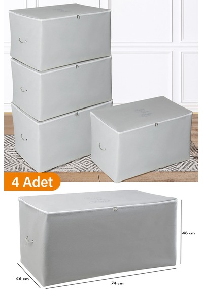 Serstil 4 Adet - Büyük Boy Antrasit Hurç - 74 X 46 X 46 Cm