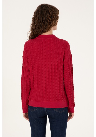 U.s. Polo Assn. Kadın Sweatshirt 50313553-vr104 Koyu Frambuaz/dark Raspberry