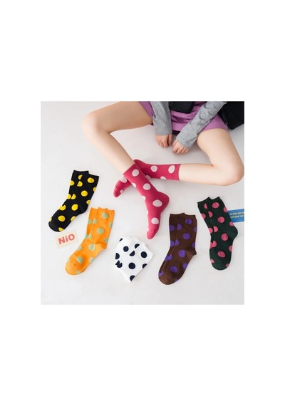 Worthy Socks 6 Çift Kadın Çok Renkli Puantiyeli Soket Çorap