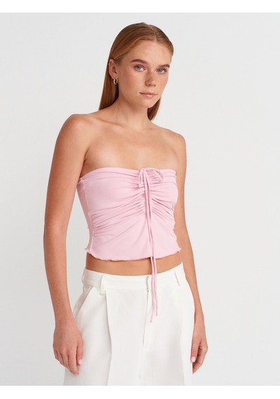 Dilvin 31984 Büzgülü Top-toz Pembe Toz Pembe