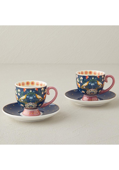 Bk Gift Wingy New Bone China 4 Parça 2 Kişilik Kahve Fincan Takımı 100 Ml Lacivert Şık Fincan Seti Kobitmeyencom36719 Bk Gift Diğer