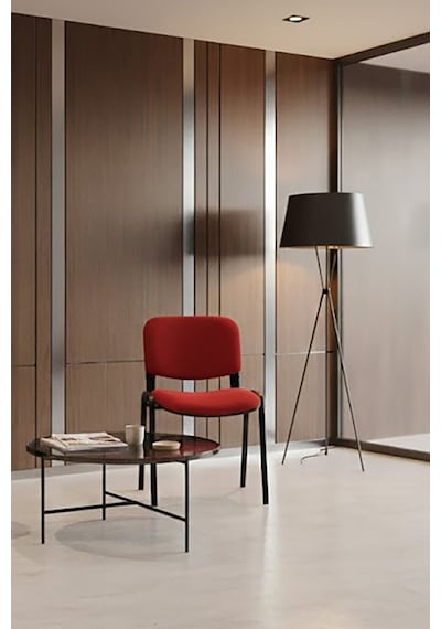 Ofisbazaar Form Kırmızı Misafir Sandalyesi 2'li Set Metal Ayaklı Ergonomik Bekleme Ve Toplantı Sandalyesi Kırmızı Kırmızı