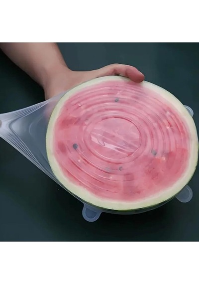 Mucit Home Silikon Kapak 6 Adet Esnek Silikon Kapak 6 Boy Tekrar Kullanılabilir Streç Kapak Şefaf