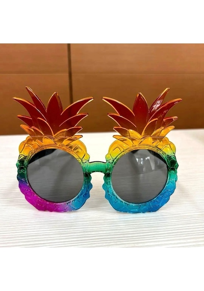 Go İthalat Tropikal Ananas Tasarımlı Renkli Hawaii Parti Gözlüğü 0-99
