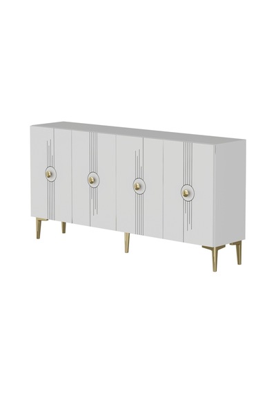 Ka1543bg Lura Konsol Ve Tv Sehpası Beyaz-gold 150cm Beyaz - Altın