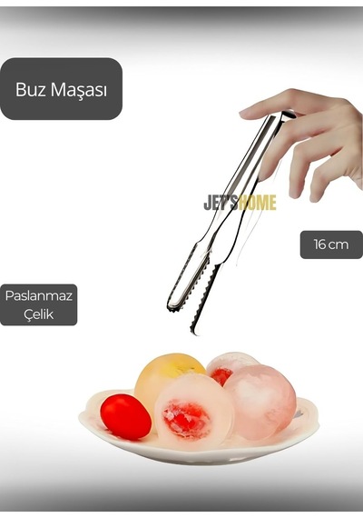 Buz Maşası Paslanmaz Buz Kaşığı Çelik İnox 16 Cm Metalik Gri