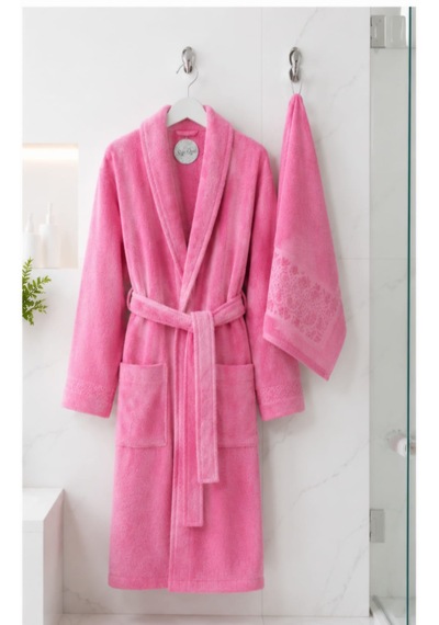 Belinis %100 Pamuk Otel & Spa Kalitesinde Yumuşak Yüksek Su Emici 1 Adet Bornoz 1 Adet 50 X90 Cm Havlu Pembe Belinis %100 Pamuk Otel & Spa Kalitesinde Yumuşak Yüksek Su Emici 1 Adet Bornoz 1 Adet 50 X90 Cm Havlu Pembe