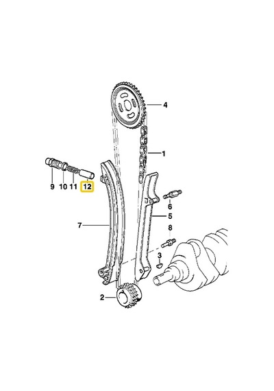Bmw M50 M52 ve M54 Uyumlu Motor Alt Triger Gergi Pistonu 1131170