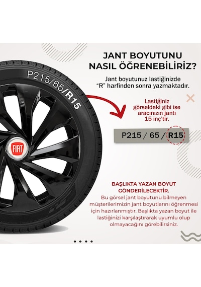 Fiat Fiorino 14 Inç Uyumlu Jant Kapağı 4'lü Takım Siyah 9014