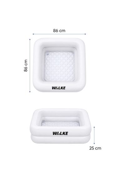 Walke Kare Şişme 86x86x25 Bebek Havuzu 2 Boğumlu Çocuk Havuzu Beyaz 14112