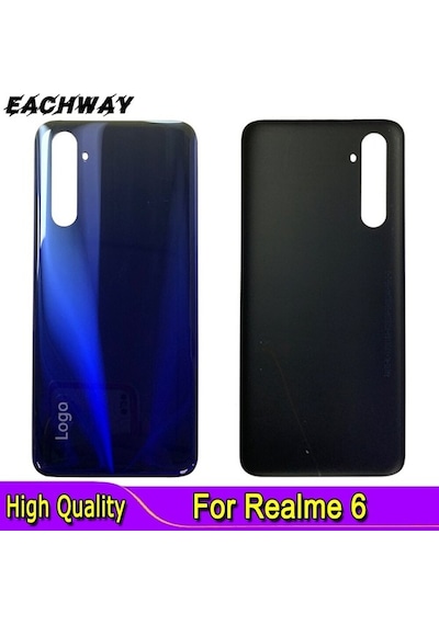 Oppo Realme 6 Pil Kapağı Arka Konut Kapı Cam Kasa Cep Telefonu Yedek Parçaları Rmx2001 Pil Arka Kapak Mavi Mavi
