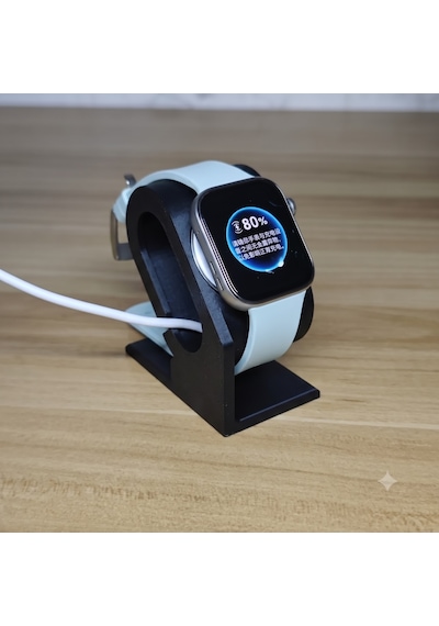 Hw Fit 4 / Fit 4 Pro / Watch 5 Uyumlu Akıllı Saat Masaüstü Şarj Standı & Kablo Tutucu - Siyah