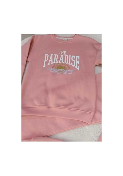Bubiee Baby Kız Çocuk Pembe 'the Paradise' Baskılı 3 İplik Şardonlu Alt Üst Eşofman Takımı Bubiee Baby Kız Çocuk Pembe 'the Paradise' Baskılı 3 İplik Şardonlu Alt Üst Eşofman Takımı