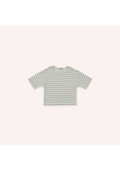 Panço Erkek Çocuk Çizglii T-shirt Ekru