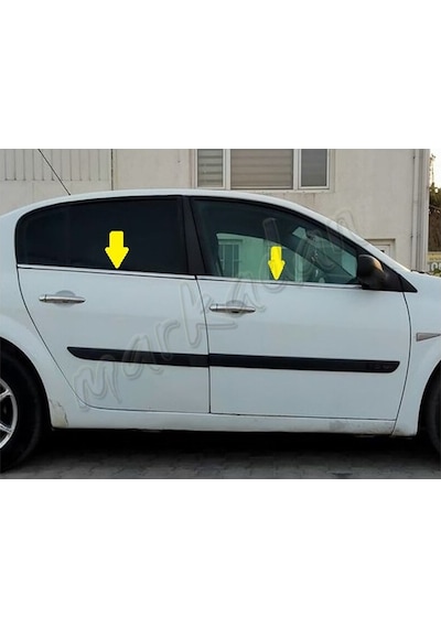 Markadan Renault Megane 2 Sedan Krom Cam Çıtası 2004-2010 4 Parça