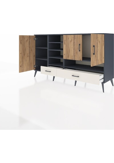 Hyperion Konsol 8 Raflı 2 Çekmeceli 3 Kapaklı 176x44x99 Antrasit- Antrasit-çam/aytaşı Hyperion Konsol 8 Raflı 2 Çekmeceli 3 Kapaklı 176x44x99 Antrasit- Antrasit-çam/aytaşı