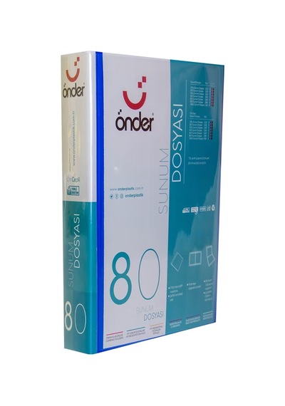 Önder Katalog Sunum Dosyası Pp 80 Li Ön Cepli Mavi 1280-1 Çok Renkli